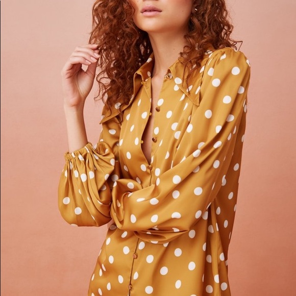 Gold Polka Dot Long Sleeve - Picture 2 of 3